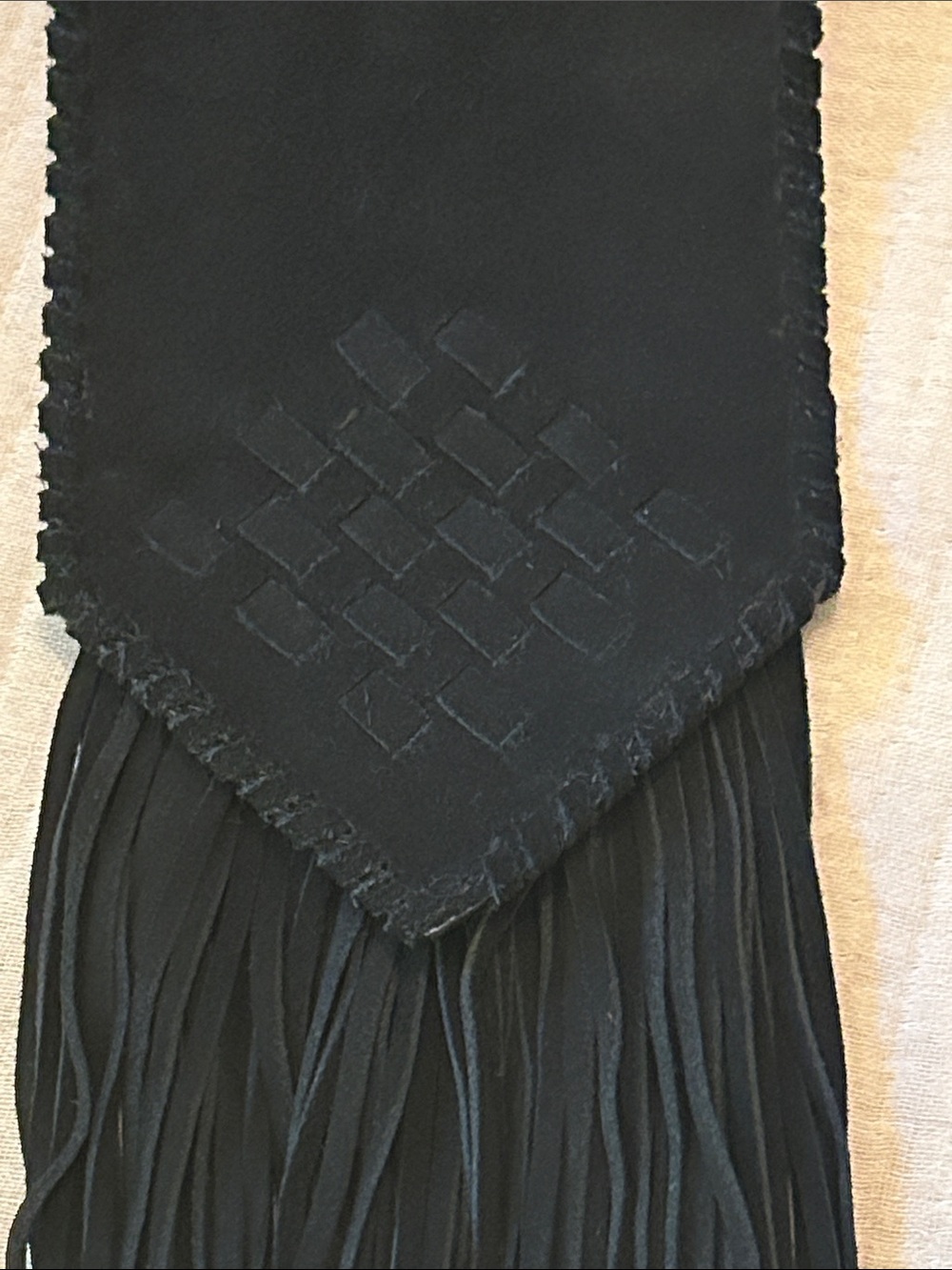 Margot Black Leather Fringe Hobo Bag. - Picture 11 of 11